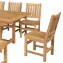 set 178 -- 39 x 78-118 inch rectangular extension table - closed position with balboa side chairs (ch-0109 r) & 79 inch avalon backless bench (ch-0207)